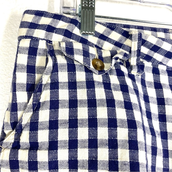 Lucky Brand Shorts Dispatcher Gingham 29 Navy Cotton Linen - Picture 6 of 16